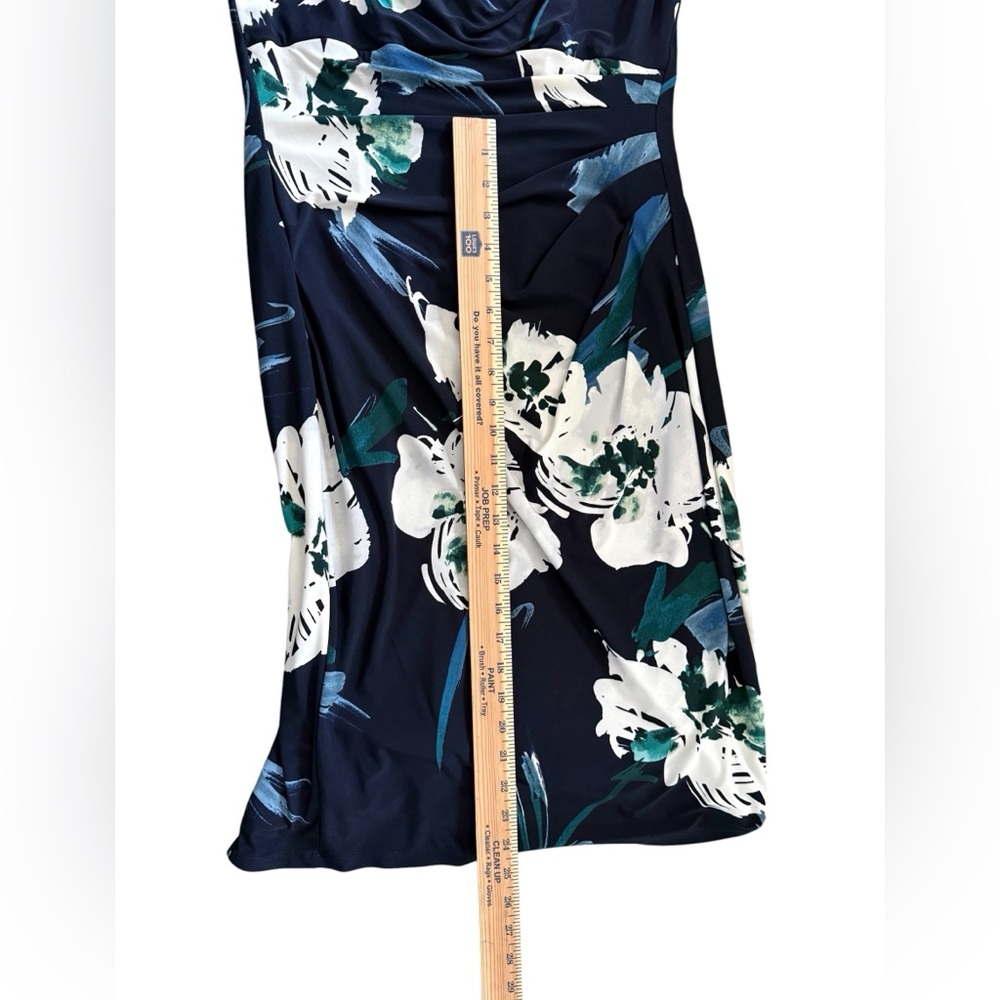 Lauren Ralph Lauren Floral Cowl Neck Dress Sleeveless Ruched Sheath Size 10 NWOT - Picture 5 of 5